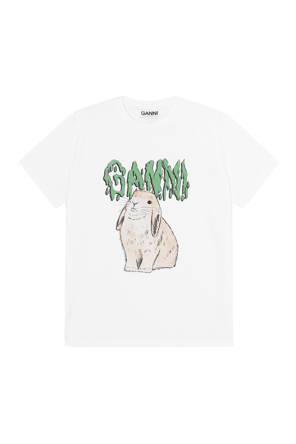 Ganni T2778 Basic Cotton Jersey T-shirt Bunny