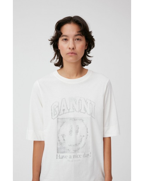 Ganni T3074 Light Cotton Jersey T-shirt 