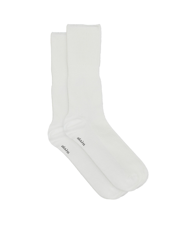 Aiayu Cotton Rib White - Bløde sokker Jim-P